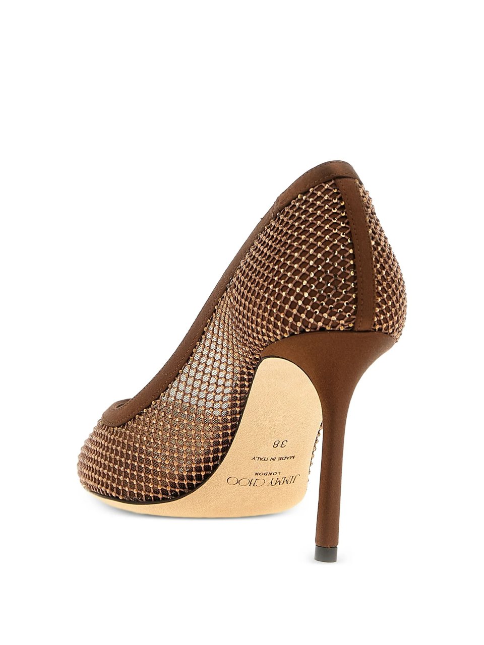 Jimmy Choo Brown Romy 85 Mesh Pointed Pumps Bruin