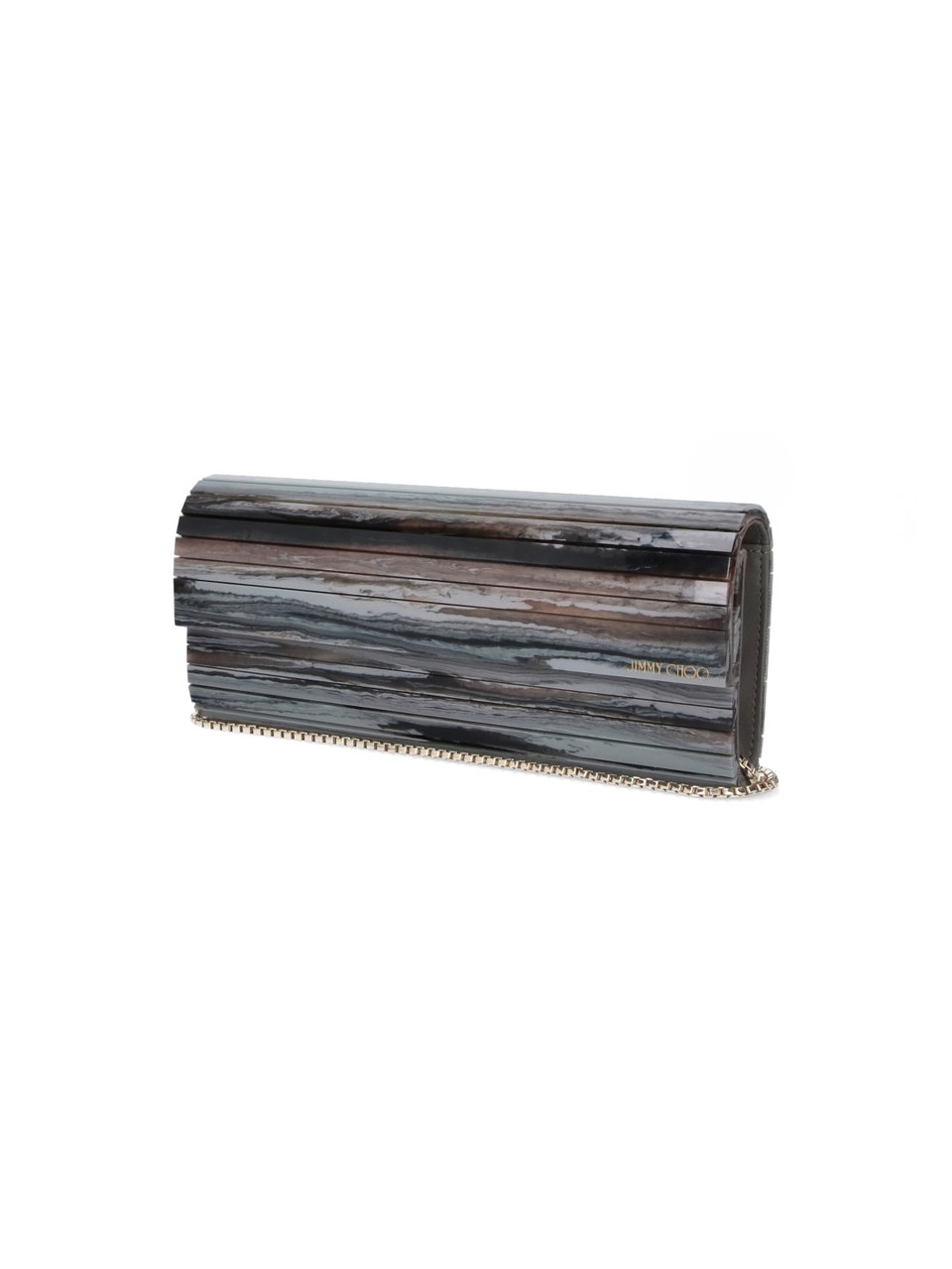 Jimmy Choo Grey Sweetie Acrylic Glitter Clutch Grijs