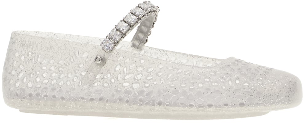 Jimmy Choo White rubber Jelly ballerinas Wit