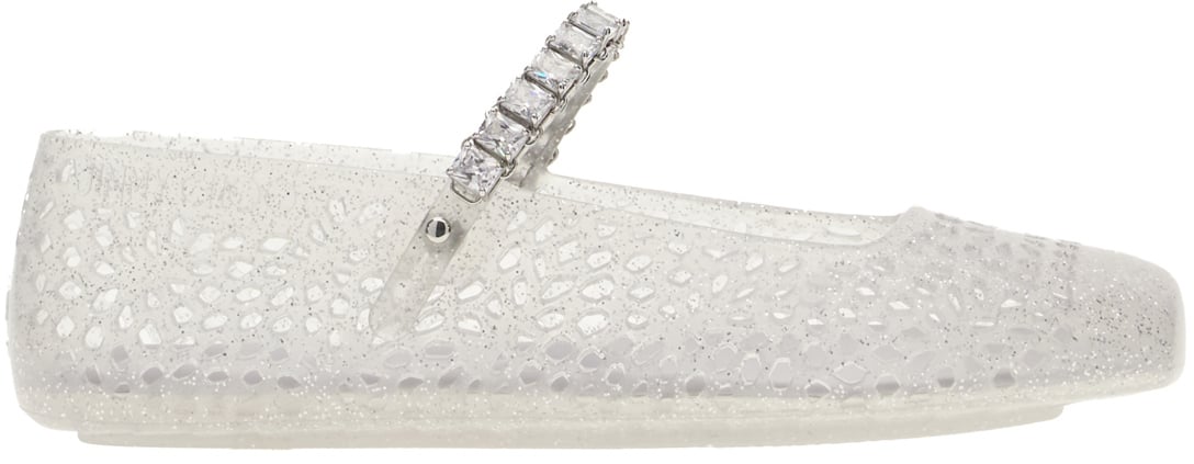 Jimmy Choo White rubber Jelly ballerinas Wit