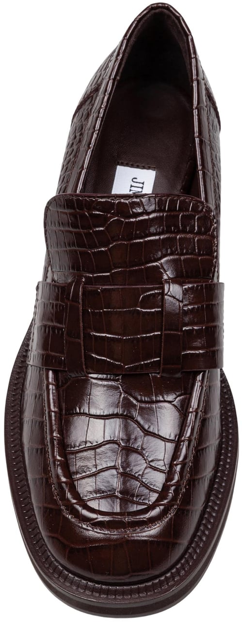 Jimmy Choo Jimmy choo tylor loafer in crocodile print leather, chocolate color Bruin