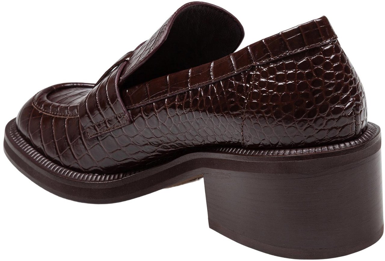Jimmy Choo Jimmy choo tylor loafer in crocodile print leather, chocolate color Bruin