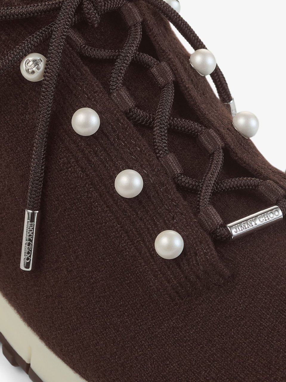 Jimmy Choo Grey Veles Pearl Cashmere Sneakers Zwart