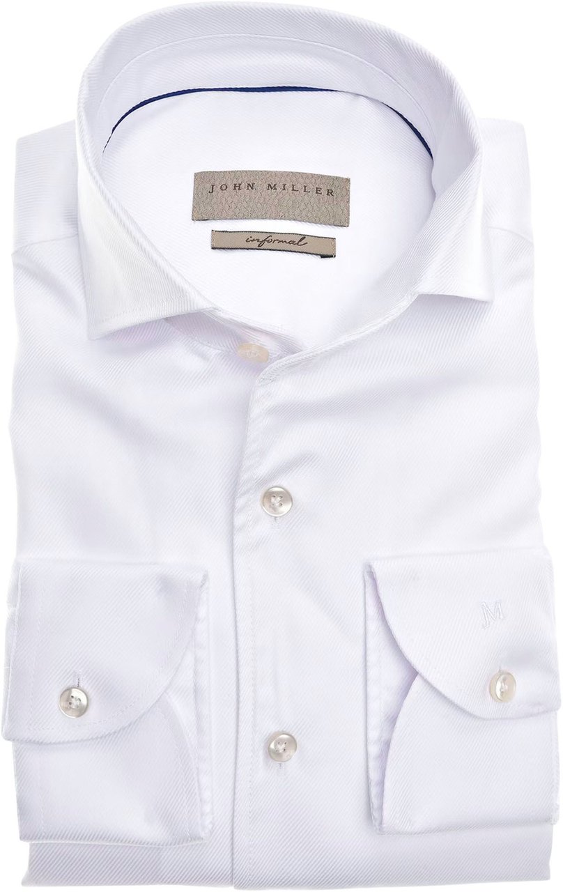 John Miller John Miller Slim Fit Lange Mouw Overhemden Wit 5140075-910 Wit