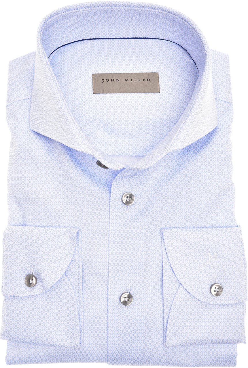 John Miller John Miller Tailored Fit Lange Mouw Overhemden Blauw 5140522-130-630-230 Blauw