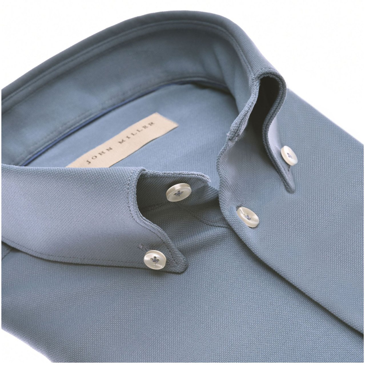 John Miller Lange Mouw Overhemden Blauw 5142040 Blauw