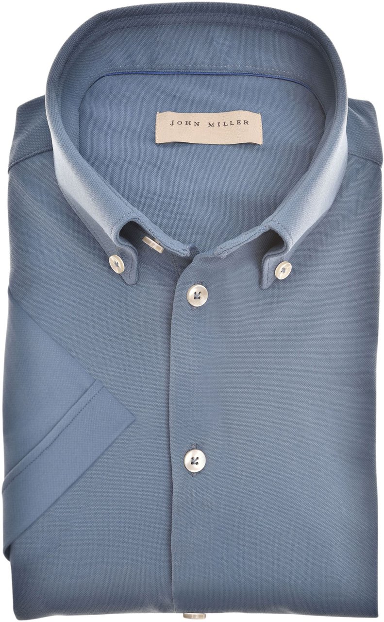 John Miller Lange Mouw Overhemden Blauw 5142040 Blauw
