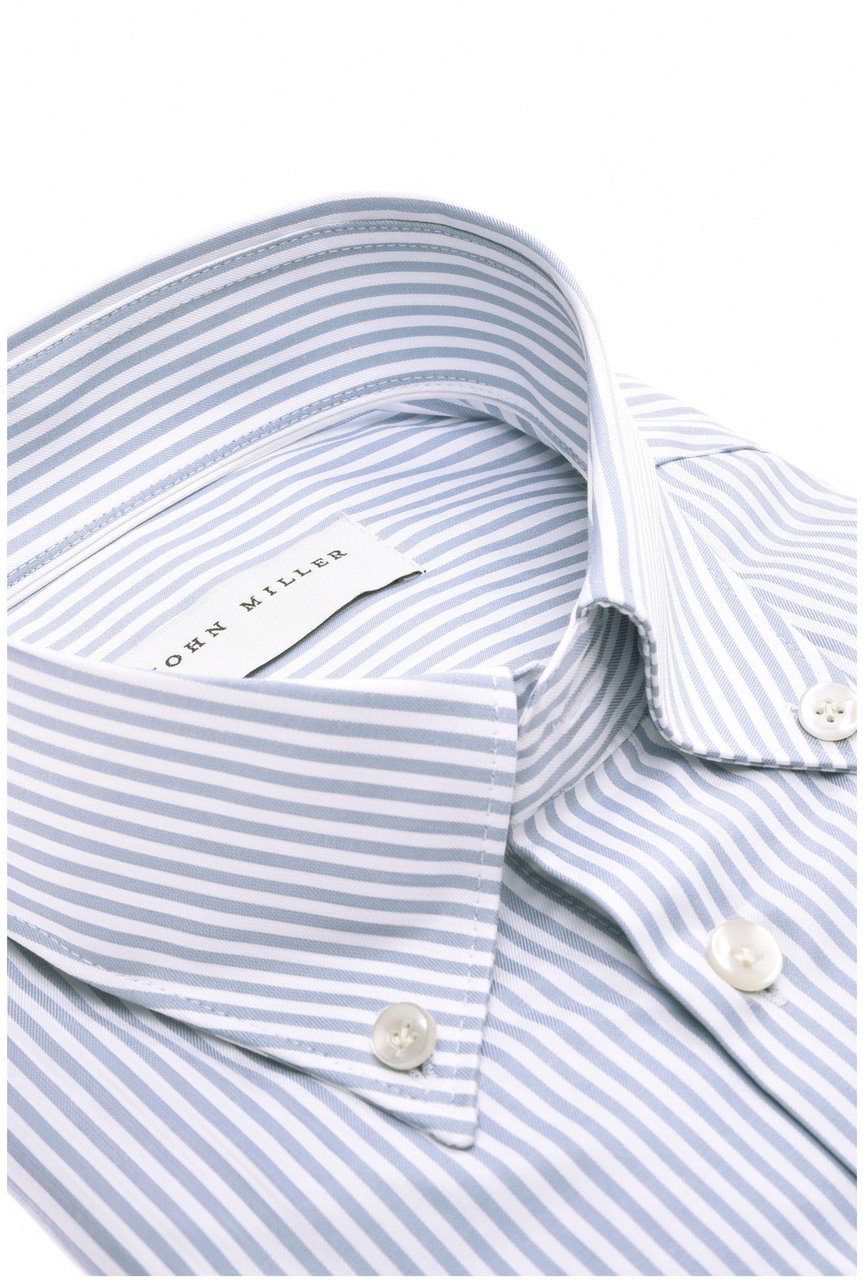 John Miller John Miller Overhemd Slim Fit  Donkerblauw 5142651 Blauw