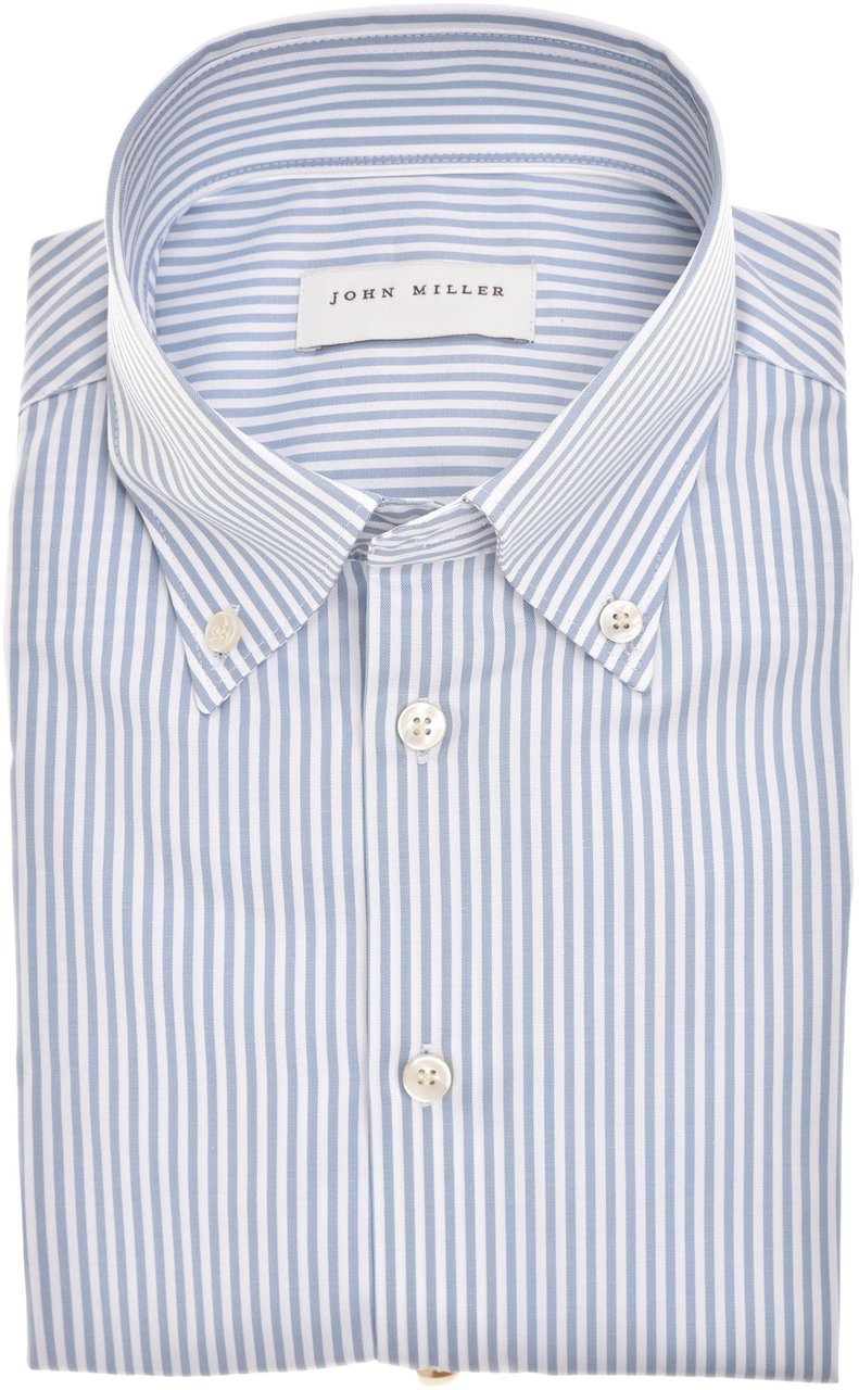 John Miller John Miller Overhemd Slim Fit  Donkerblauw 5142651 Blauw