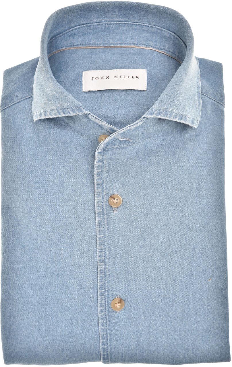 John Miller Overhemd Slim Fit Blauw 5142671 Blauw