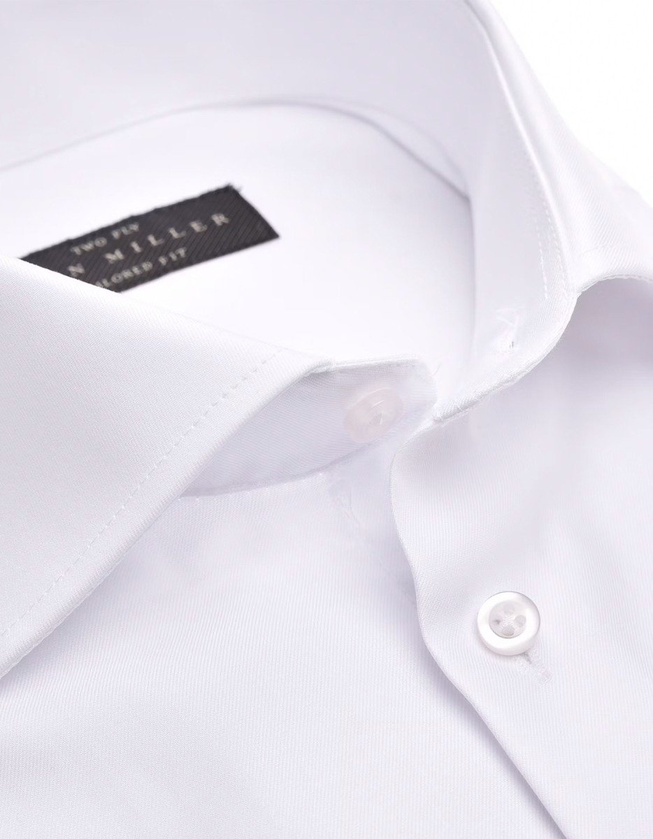 John Miller John Miller Tailored Fit Lange Mouw Overhemden Wit 5333510-910 Wit