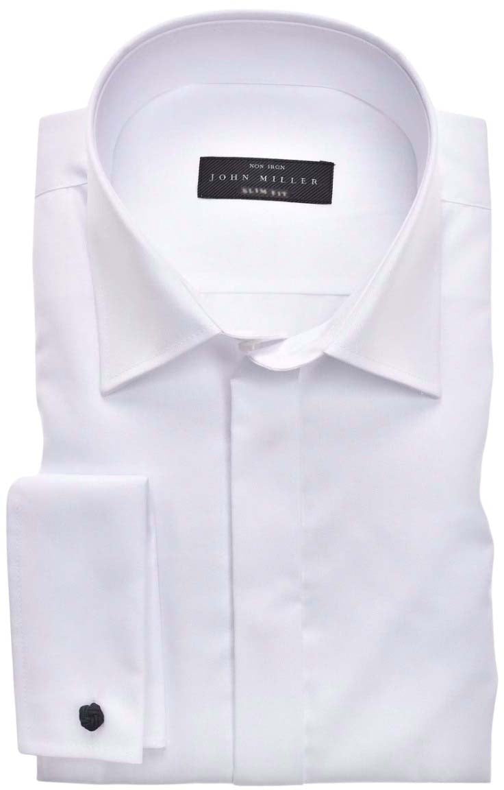 John Miller John Miller Slim Fit Lange Mouw Overhemden Wit 5345518-910 Wit
