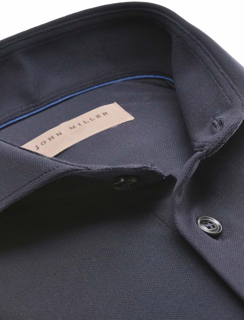 John Miller John Miller Slim Fit Lange Mouw Overhemden Donkerblauw 5346516 Blauw