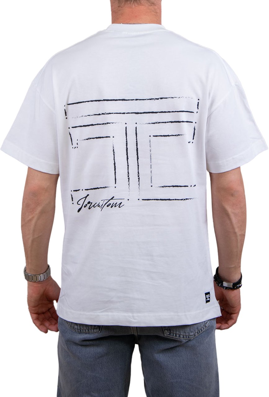 JORCUSTOM Jorcustom Outline Loose Fit T-Shirt Wit