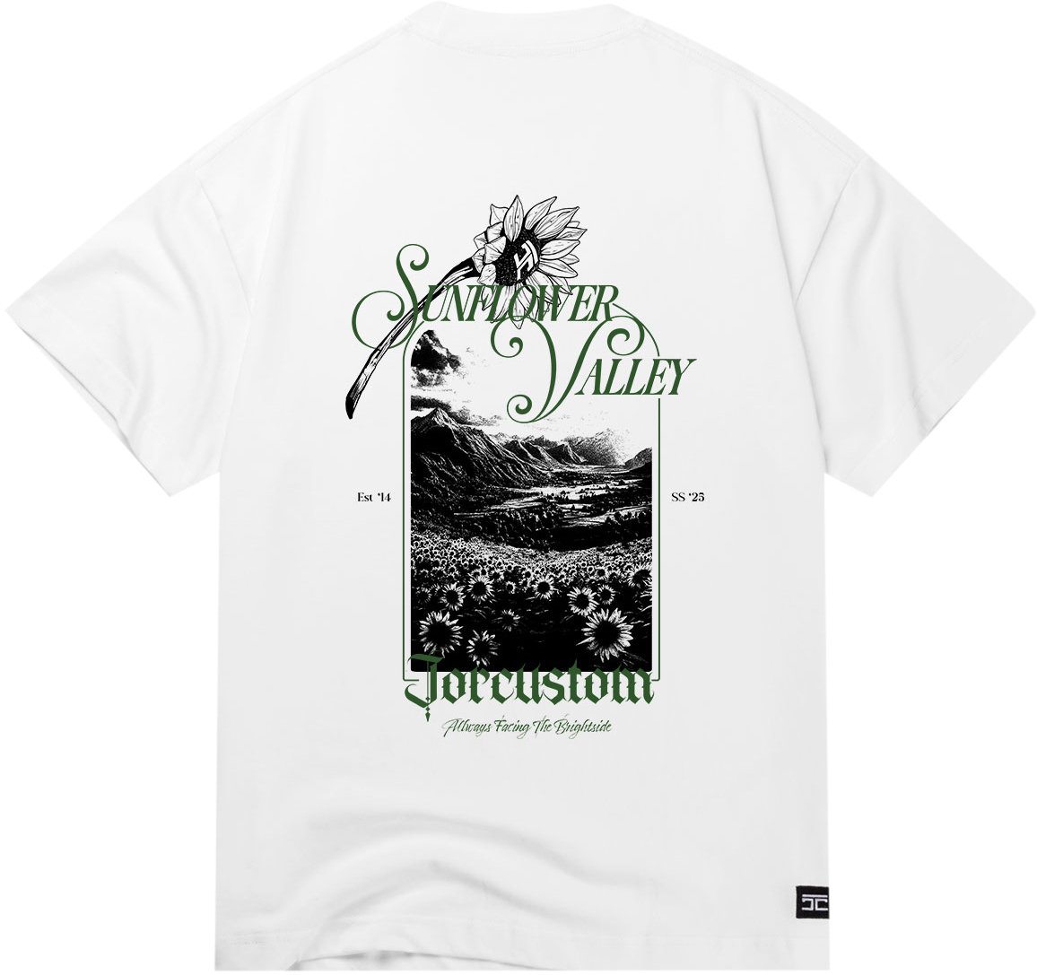 JORCUSTOM Jorcustom Sunflower Valley Loose Fit T-Shirt Wit