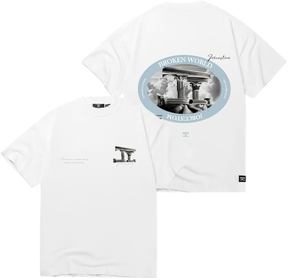 JORCUSTOM Jorcustom Broken World Loose Fit T-Shirt Wit