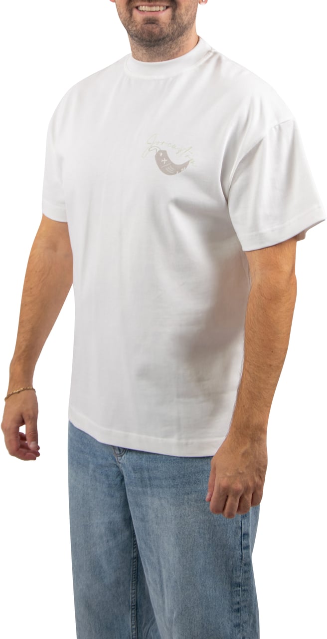 JORCUSTOM Jorcustom One Way Ticket Loose Fit T-Shirt Wit