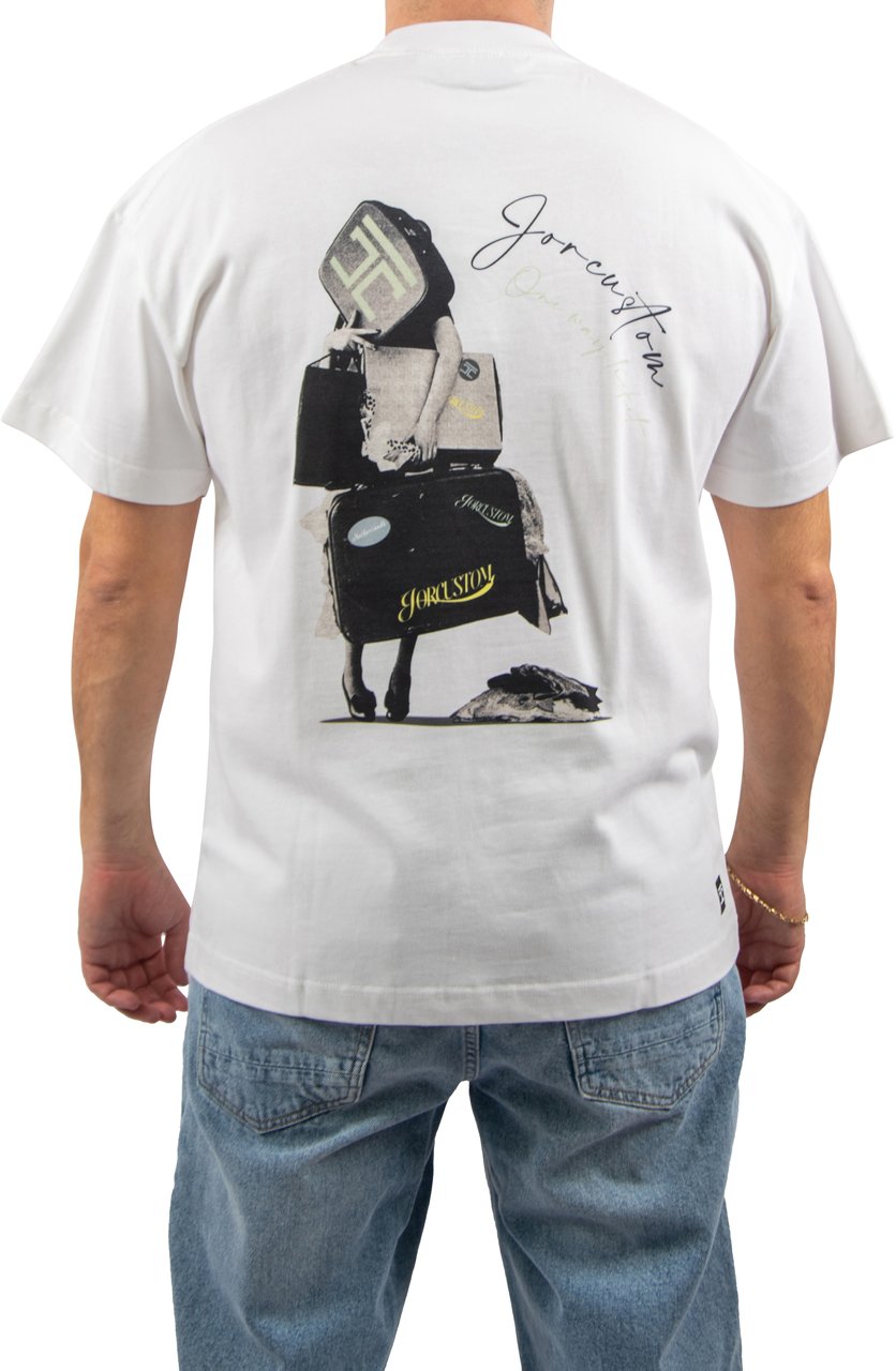 JORCUSTOM Jorcustom One Way Ticket Loose Fit T-Shirt Wit