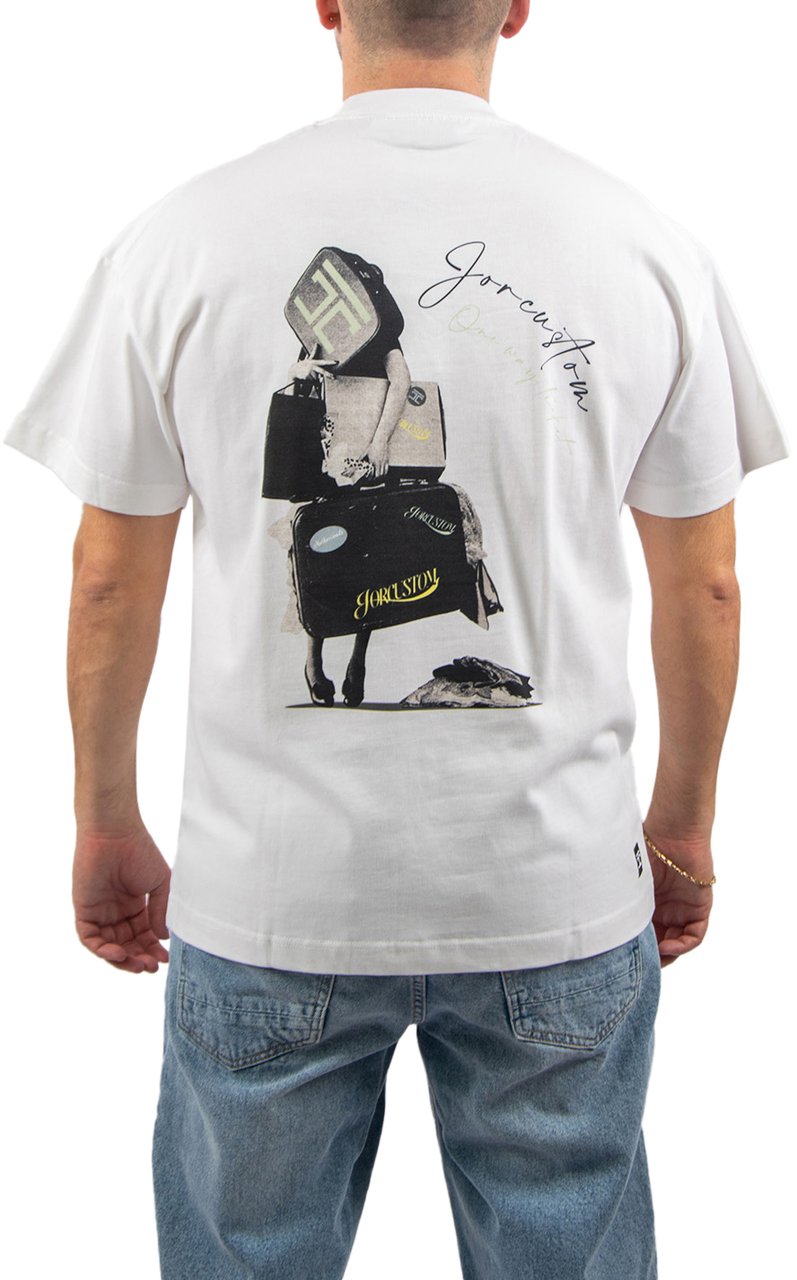JORCUSTOM Jorcustom One Way Ticket Loose Fit T-Shirt Wit