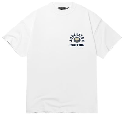 JORCUSTOM Jorcustom Caution Loose Fit T-Shirt Wit