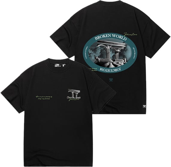 JORCUSTOM Jorcustom Broken World Loose Fit T-Shirt Zwart