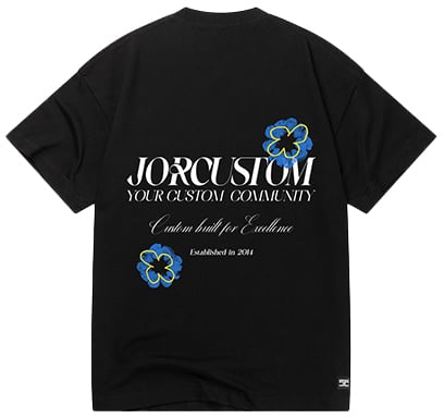 JORCUSTOM Jorcustom Flowers Loose Fit T-Shirt Zwart