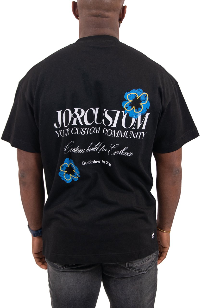 JORCUSTOM Jorcustom Flowers Loose Fit T-Shirt Zwart