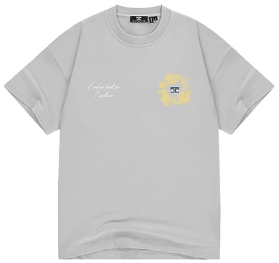 JORCUSTOM Jorcustom Flowers Loose Fit T-Shirt Grijs