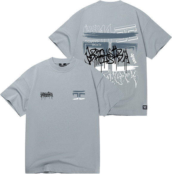 JORCUSTOM Jorcustom Graffiti Loose Fit T-Shirt Blauw