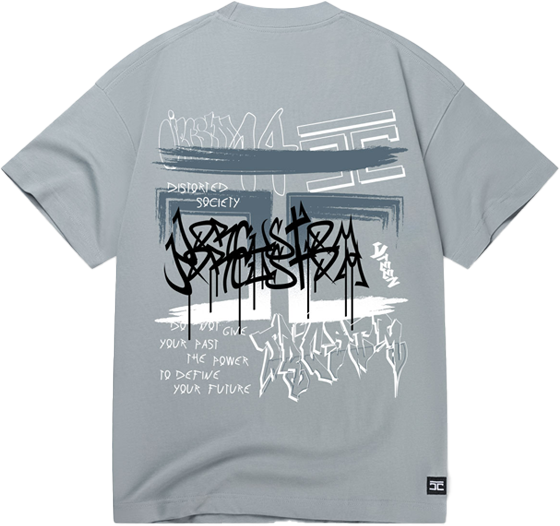 JORCUSTOM Jorcustom Graffiti Loose Fit T-Shirt Blauw