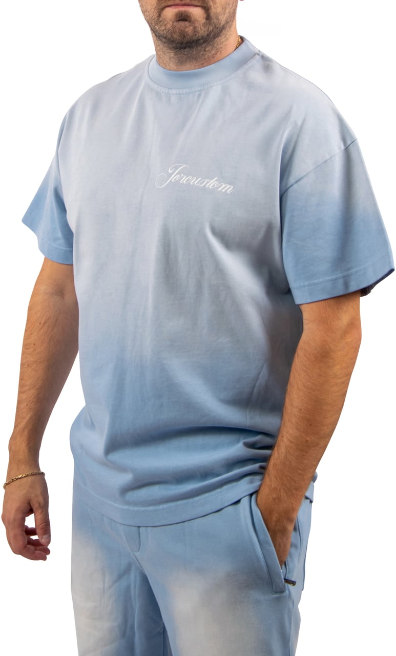 JORCUSTOM Jorcustom Custom University Fade Loose Fit T-Shirt Blauw