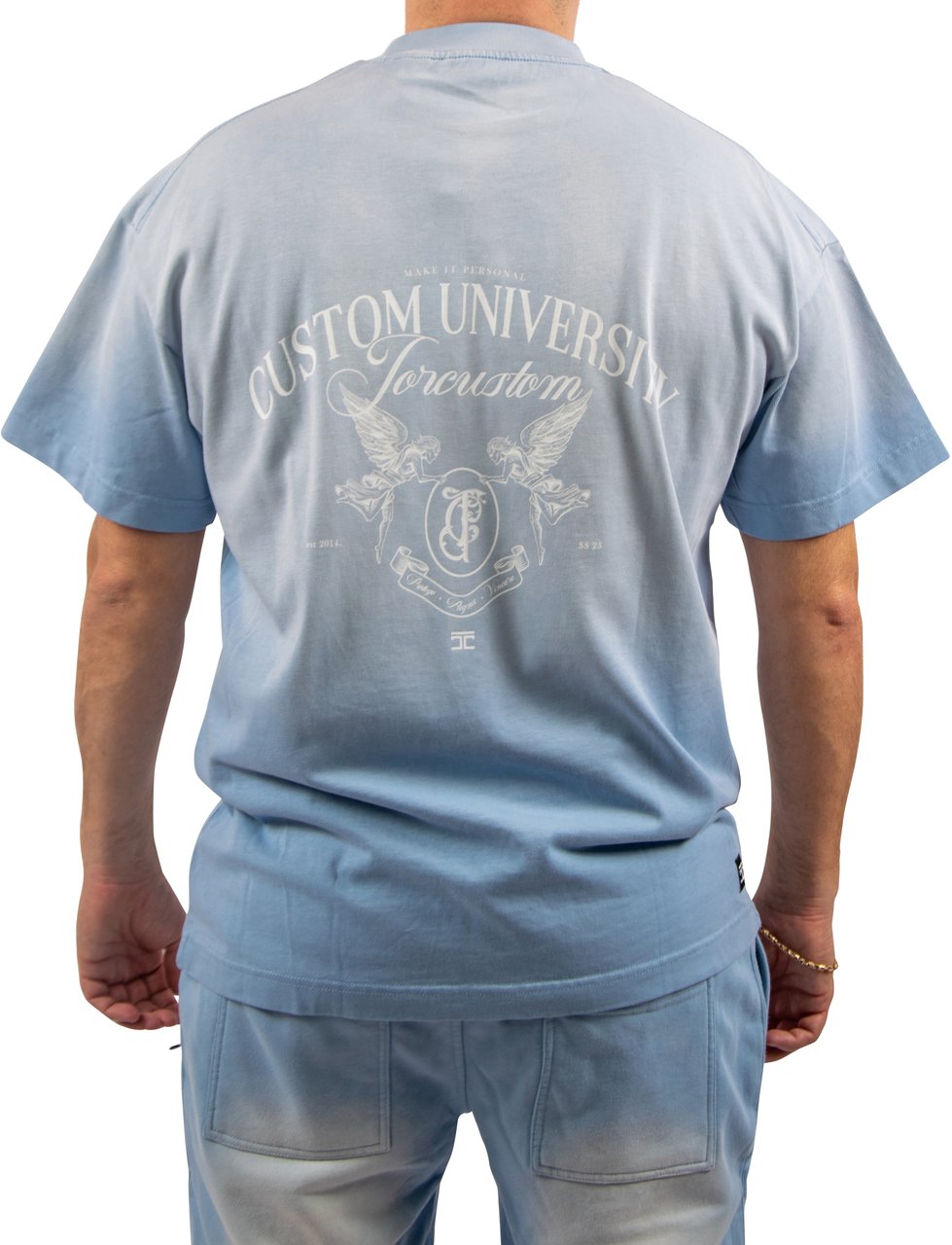 JORCUSTOM Jorcustom Custom University Fade Loose Fit T-Shirt Blauw