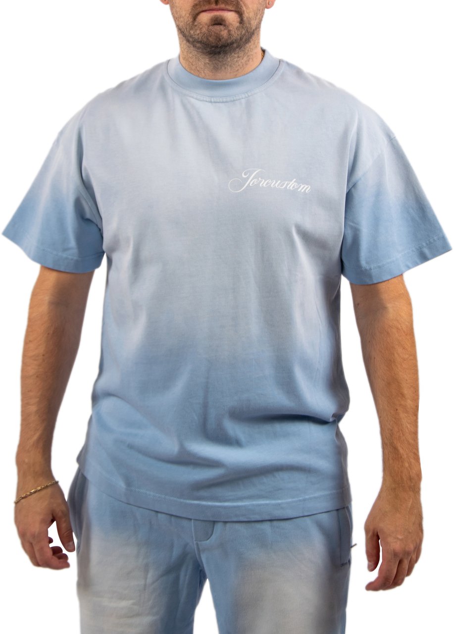 JORCUSTOM Jorcustom Custom University Fade Loose Fit T-Shirt Blauw