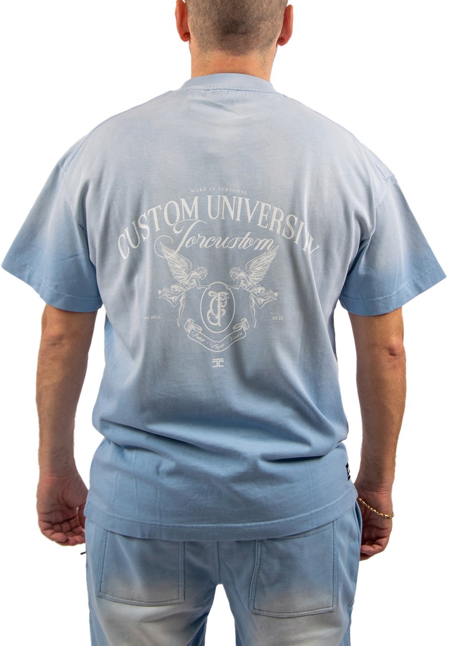 JORCUSTOM Jorcustom Custom University Fade Loose Fit T-Shirt Blauw