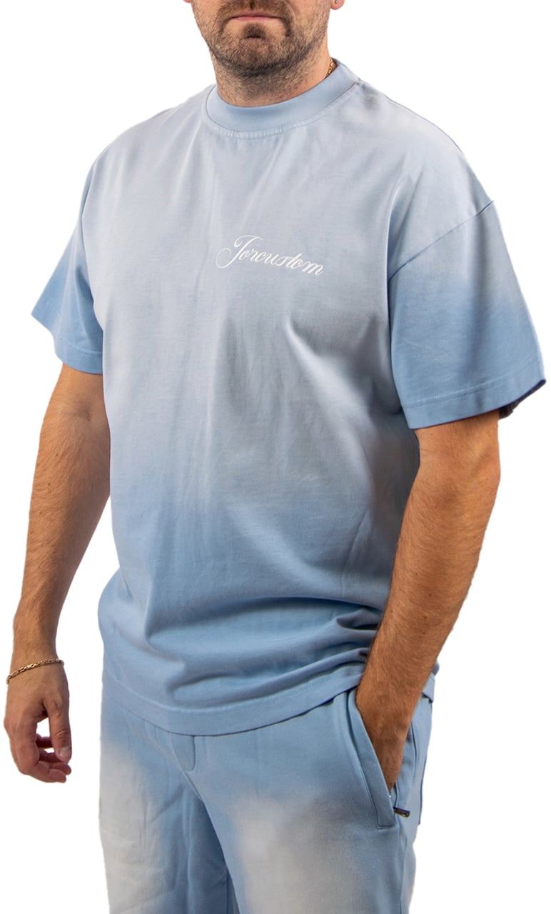JORCUSTOM Jorcustom Custom University Fade Loose Fit T-Shirt Blauw