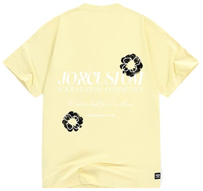 Jorcustom Flowers Loose Fit T-Shirt Geel