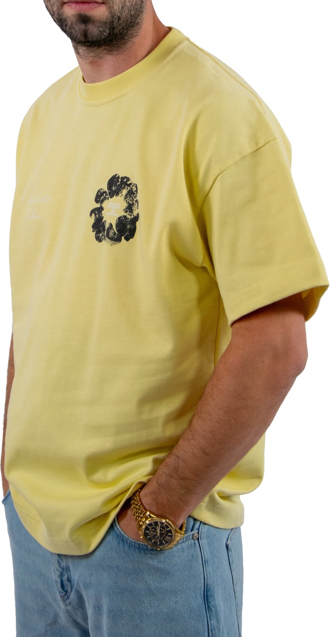 Jorcustom Flowers Loose Fit T-Shirt Geel