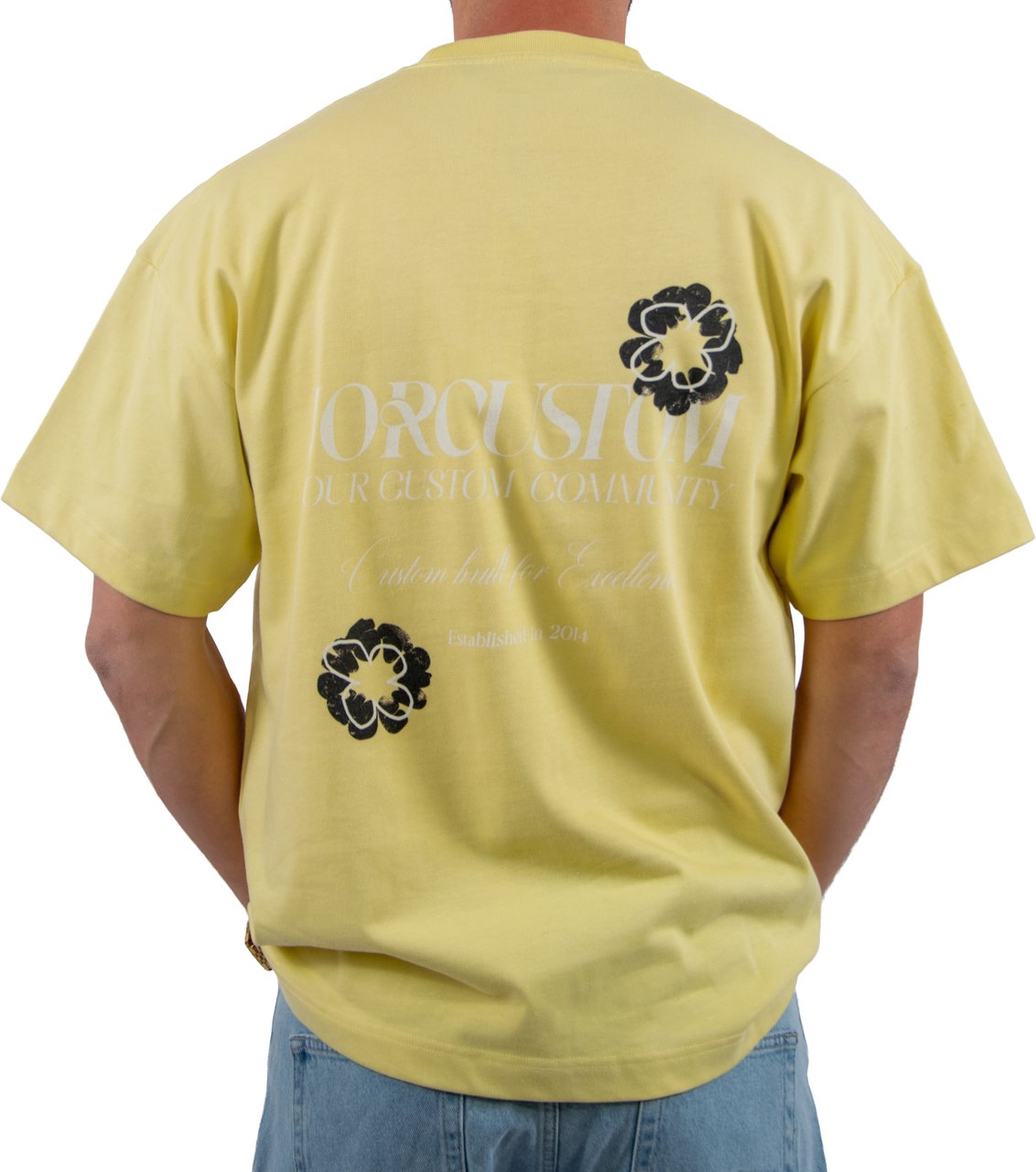 Jorcustom Flowers Loose Fit T-Shirt Geel