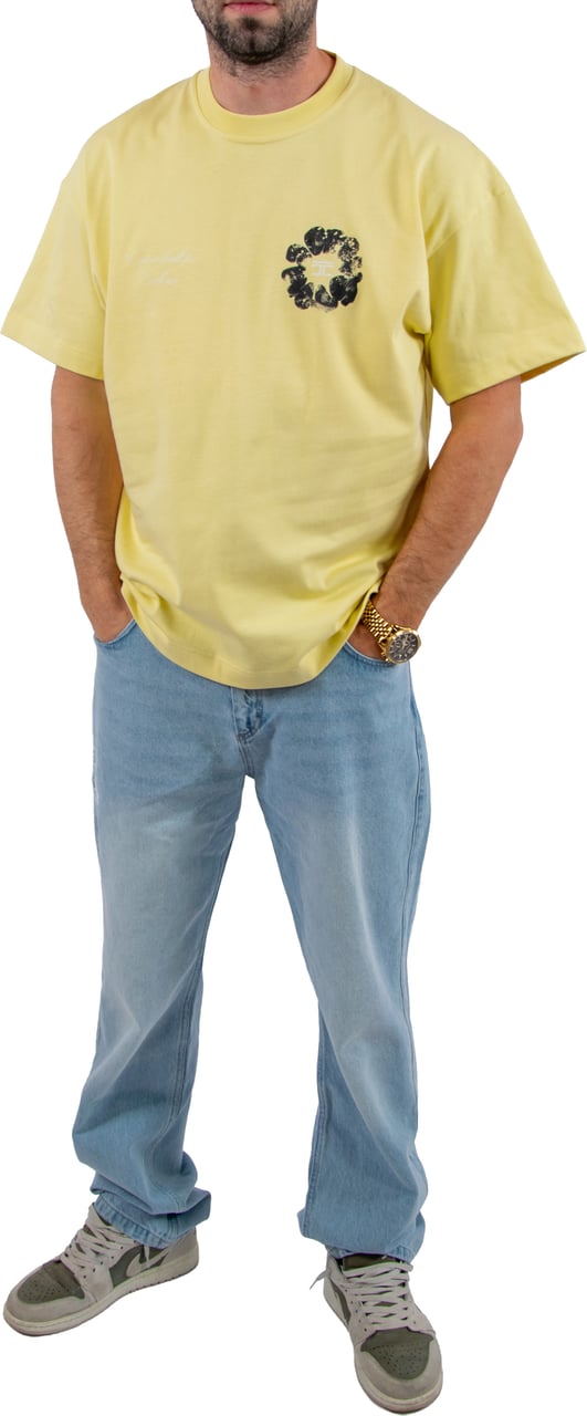 Jorcustom Flowers Loose Fit T-Shirt Geel