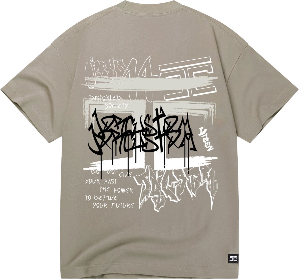 JORCUSTOM Jorcustom Graffiti Loose Fit T-Shirt Beige
