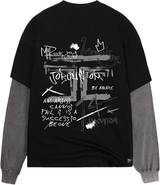 JORCUSTOM Jorcustom Artist Double Layered Longsleeve T-Shirt Zwart