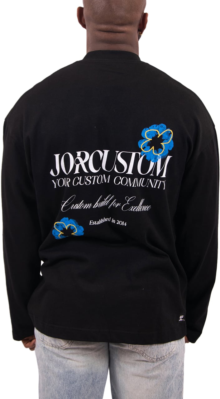 JORCUSTOM Jorcustom Flowers Longsleeve T-Shirt Zwart