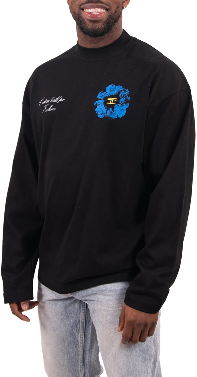JORCUSTOM Jorcustom Flowers Longsleeve T-Shirt Zwart