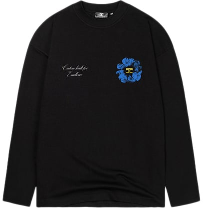 JORCUSTOM Jorcustom Flowers Longsleeve T-Shirt Zwart