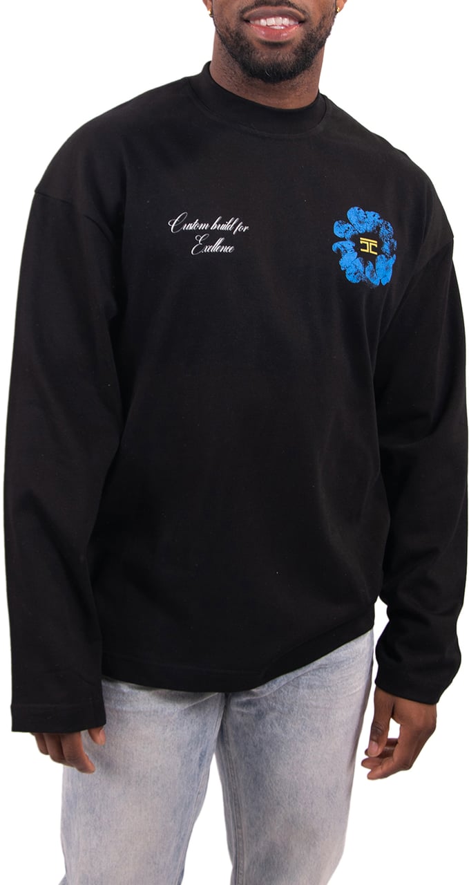 JORCUSTOM Jorcustom Flowers Longsleeve T-Shirt Zwart