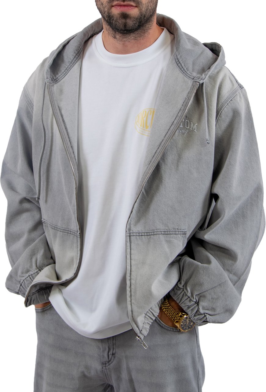 JORCUSTOM Jorcustom CustomSociety Denim Hooded Jacket Grijs