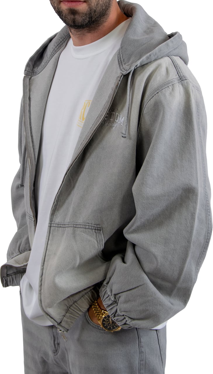 JORCUSTOM Jorcustom CustomSociety Denim Hooded Jacket Grijs