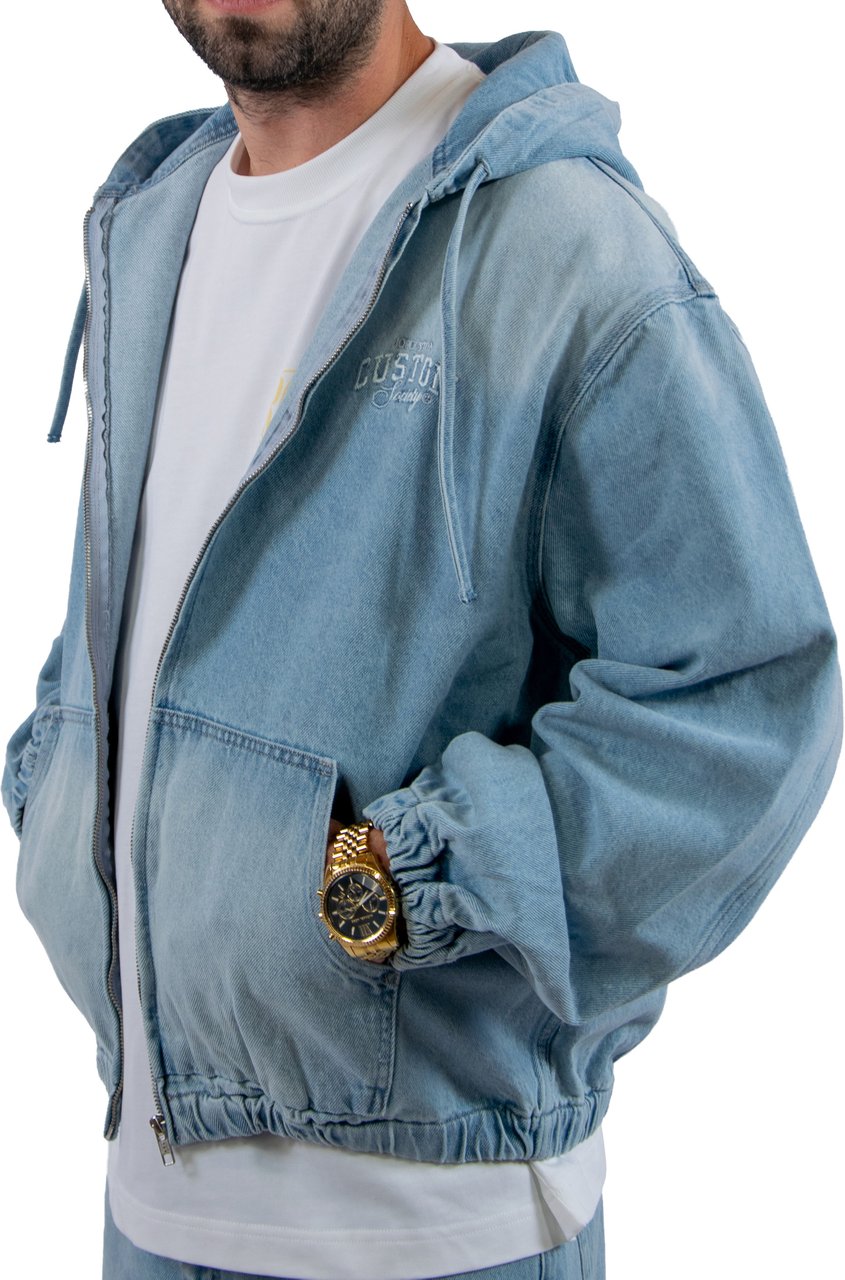 JORCUSTOM Jorcustom CustomSociety Denim Hooded Jacket Blauw