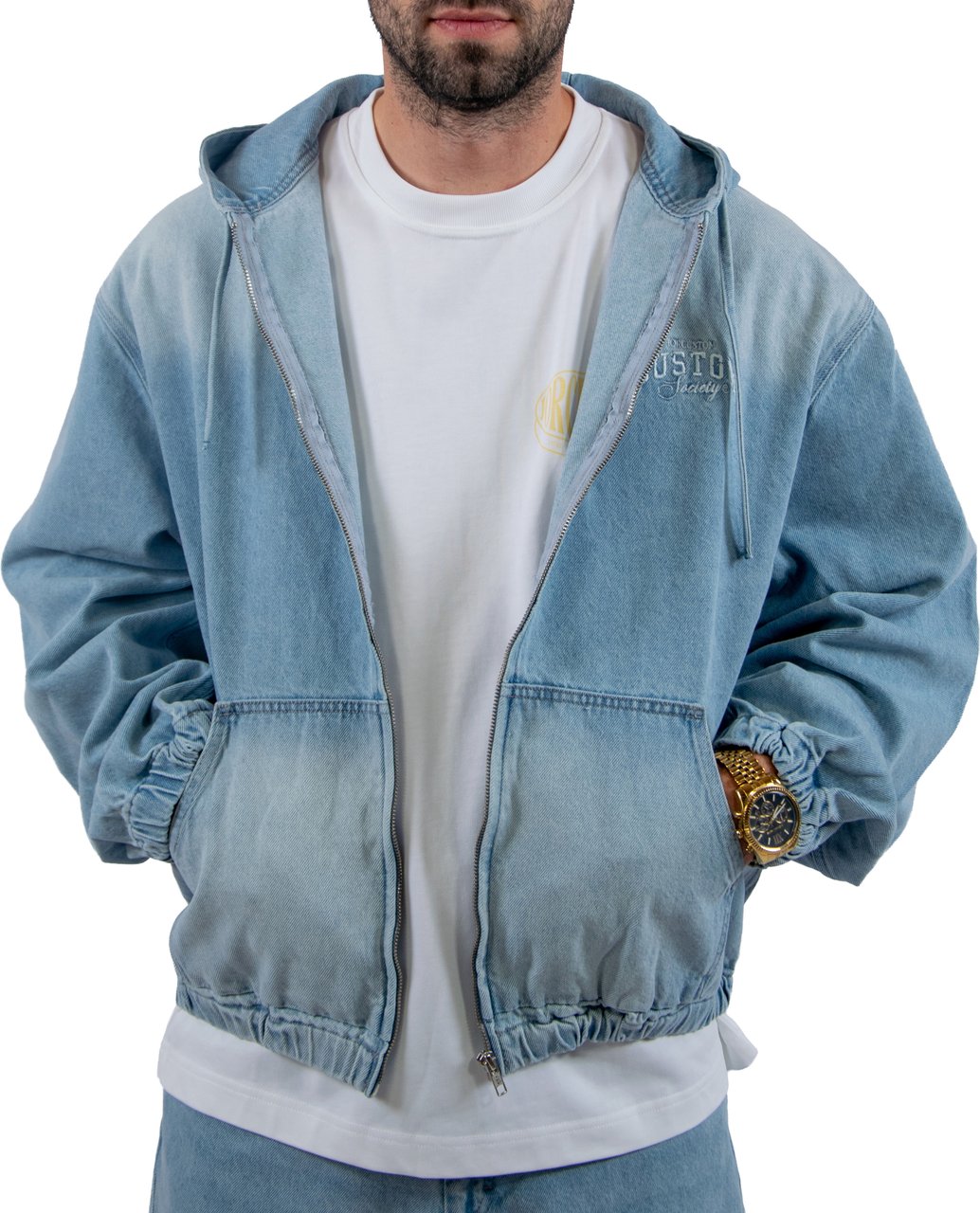 JORCUSTOM Jorcustom CustomSociety Denim Hooded Jacket Blauw