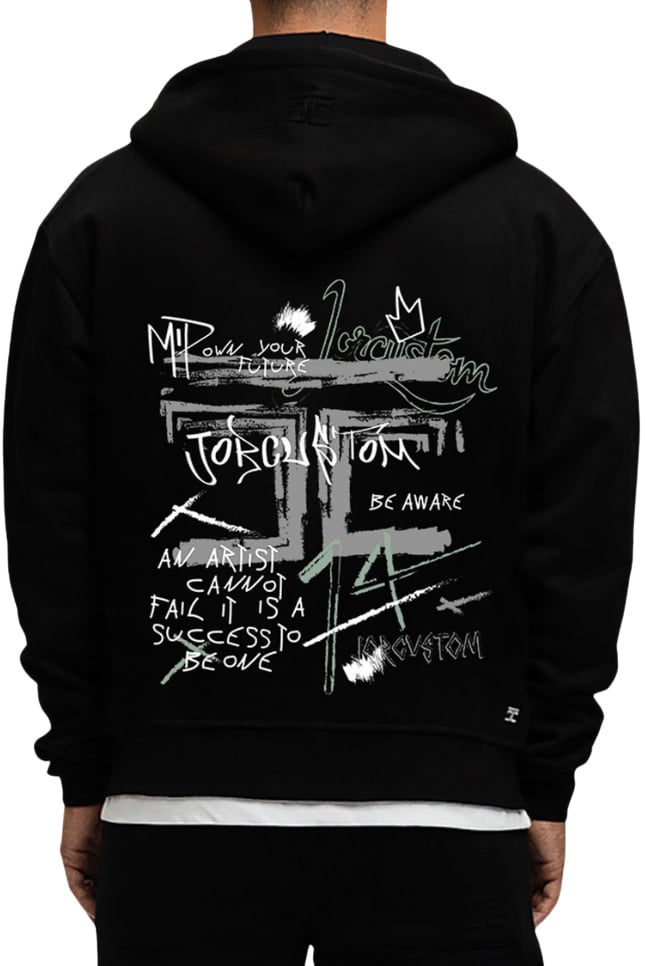 JORCUSTOM Artist Fleece Oversized Hoodie Zwart
